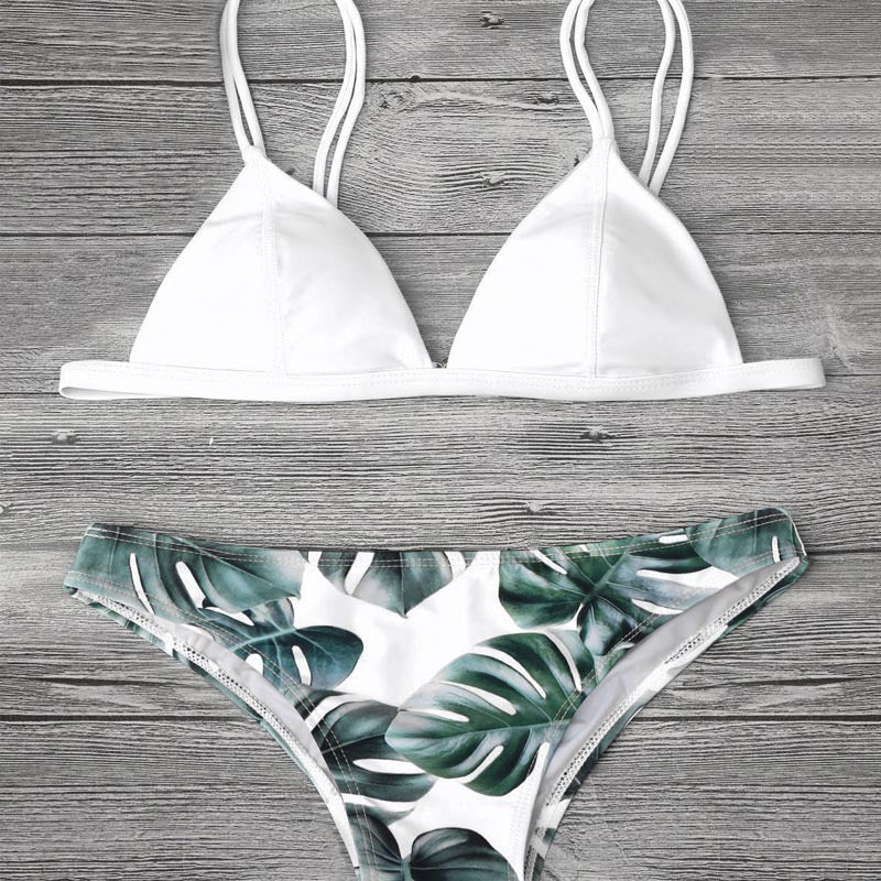 Damen Triangel-Bikini mit trendy Blattmuster Echo Archiv