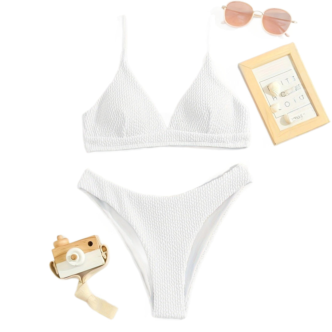 Damen Triangel-Bikini-Set mit strukturiertem Stoff und verstellbaren Trägern Echo Archiv
