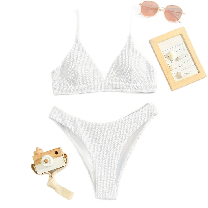 Damen Triangel-Bikini-Set mit strukturiertem Stoff und verstellbaren Trägern Echo Archiv