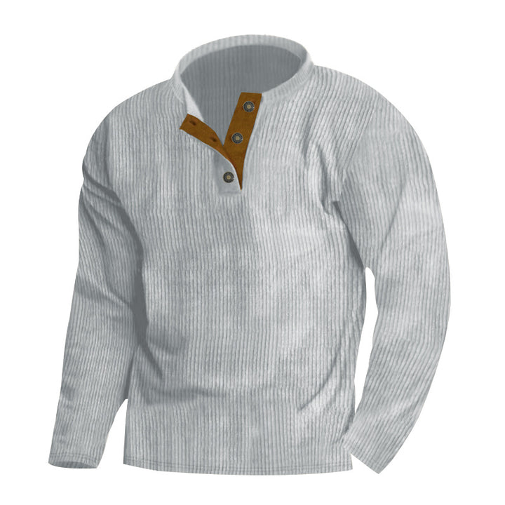 Herren lässiger Strickpullover mit moderner Knopfleiste und strukturiertem Design Echoarchiv