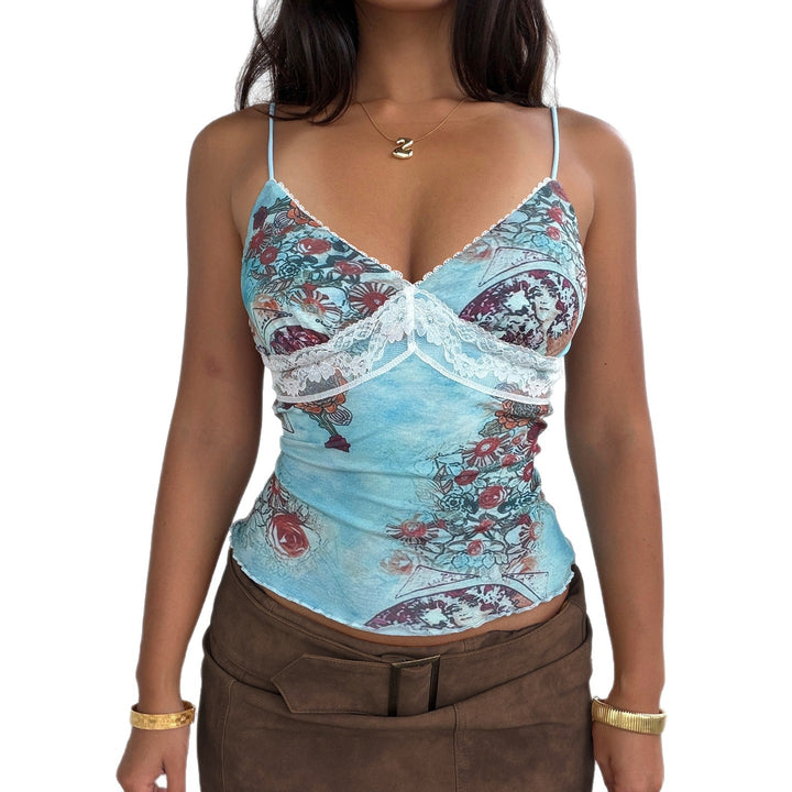 Damen Spitzen-Camisole mit floralem Druck Echo Archiv