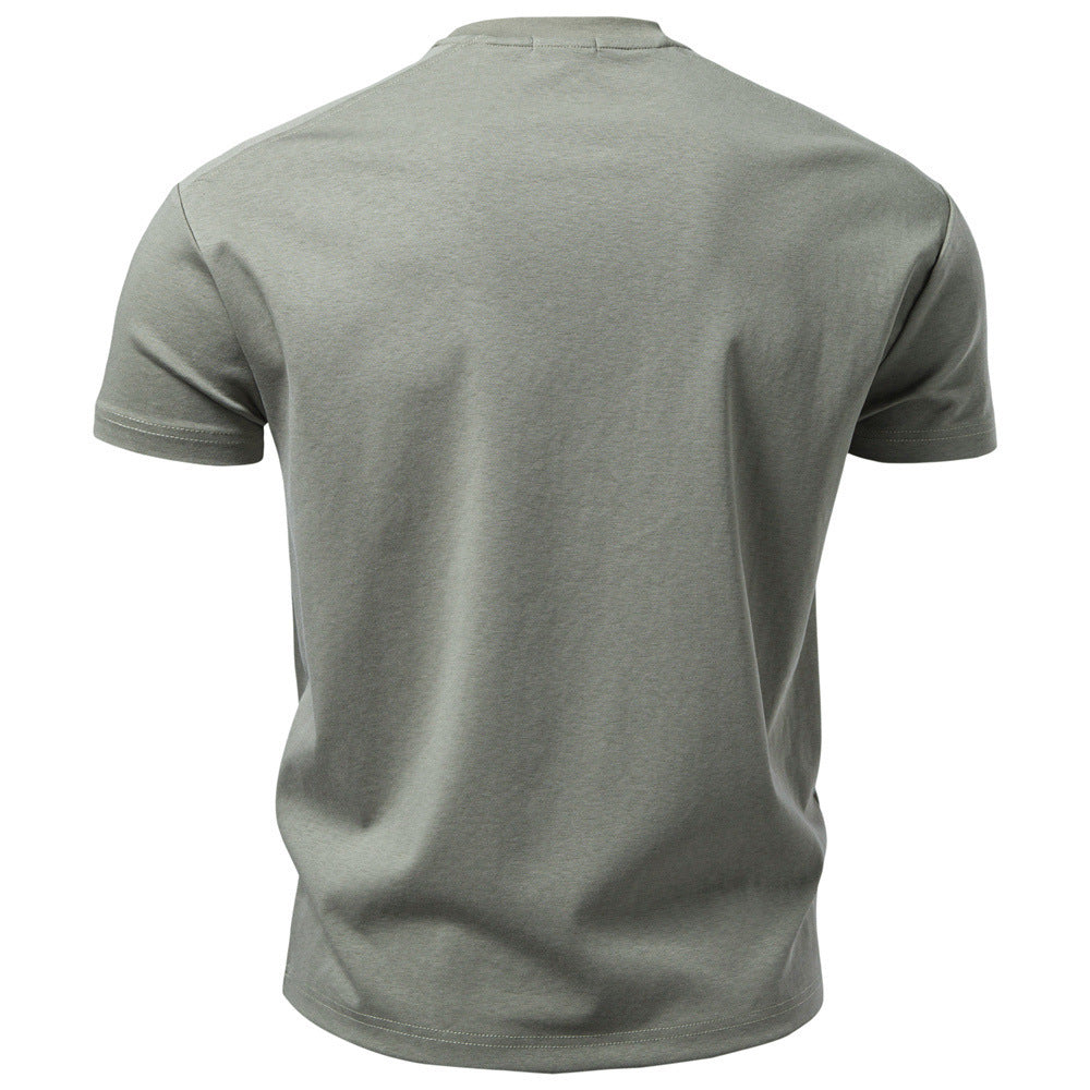 Herren nan klassisches Baumwolljersey Rundhalsshirt mit verstärktem Kragen Echo Archiv