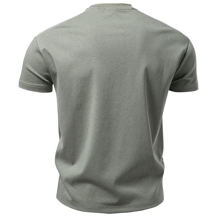Herren nan klassisches Baumwolljersey Rundhalsshirt mit verstärktem Kragen Echo Archiv