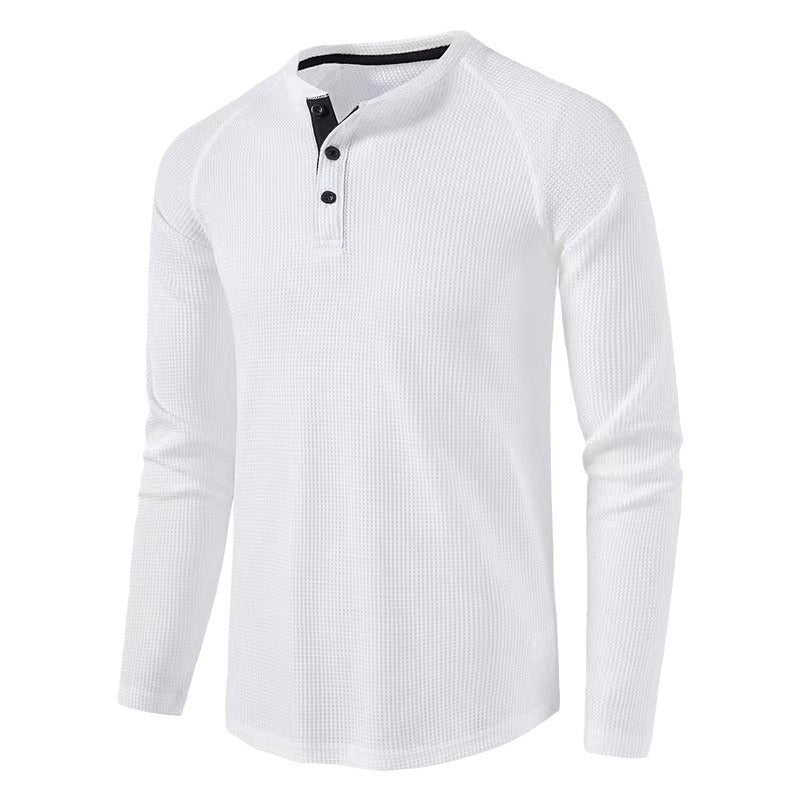 Herren modisches Langarmshirt mit eleganter Knopfleiste und strukturiertem Design Echoarchiv