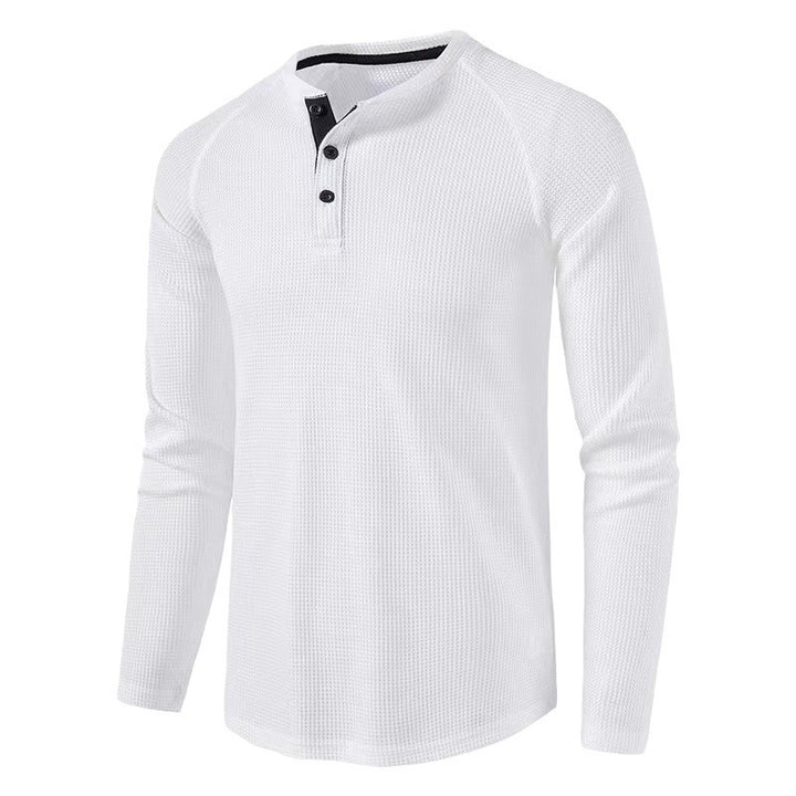 Herren modisches Langarmshirt mit eleganter Knopfleiste und strukturiertem Design Echoarchiv