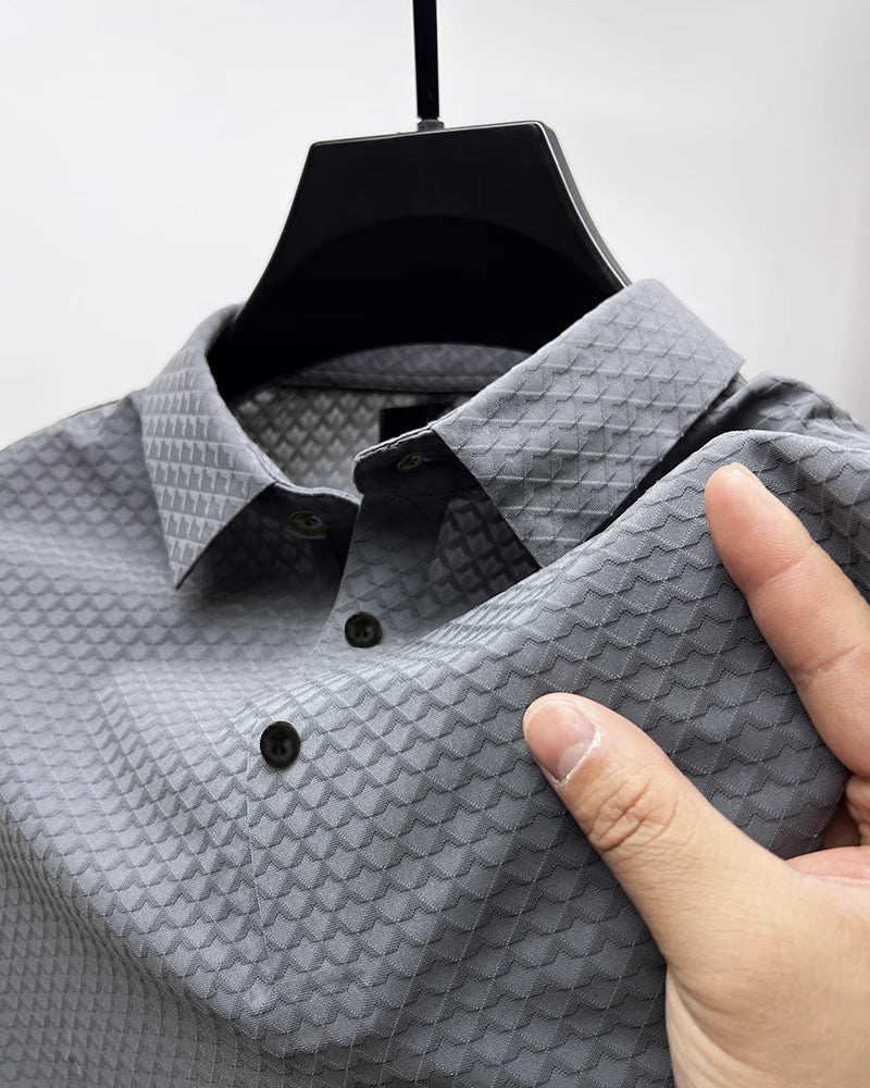Herren strukturiertes Performance Button-Up-Shirt Echoarchiv