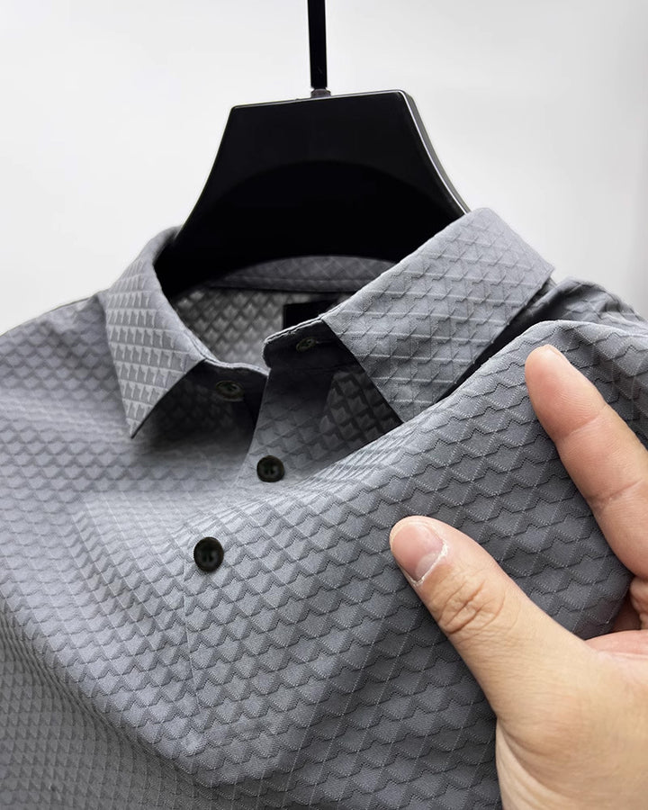 Herren strukturiertes Performance Button-Up-Shirt Echoarchiv