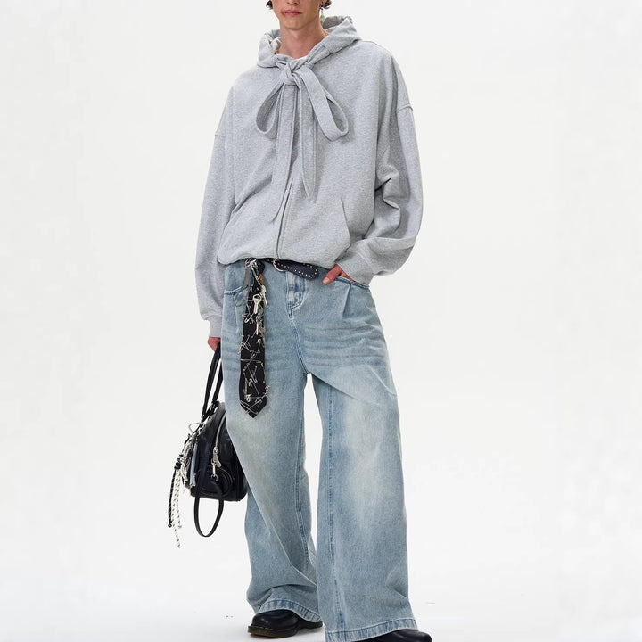 Damen Modische Kapuzenjacke mit Schleifen-Detail
