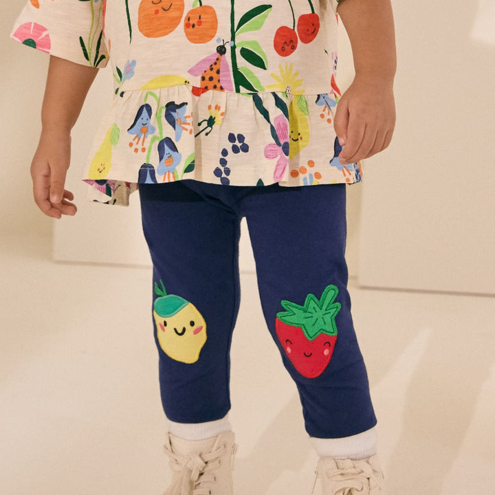 Mädchen Leggings mit fröhlichen Obst-Applikationen Echo Archiv