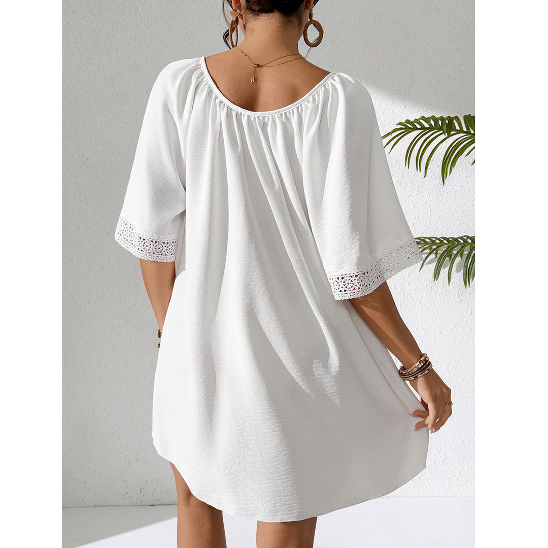 Damen luftiges Strandkleid mit verzierten Ärmeln Echo Archiv