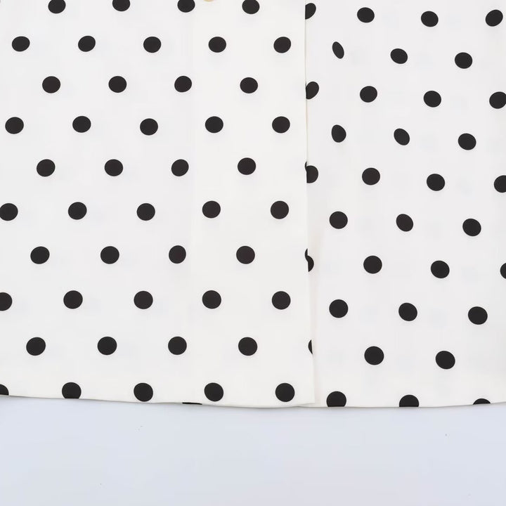 Damen Midilanger Mantel mit Polka‑Dot‑Print, Doppelreiher und Schalkragen Echoarchiv
