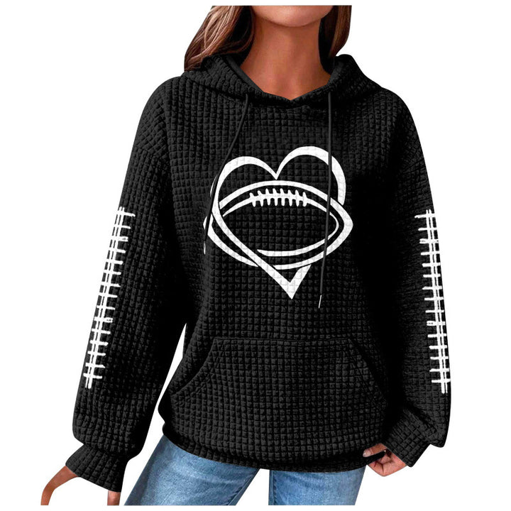 Damen Bequemer Kapuzenpullover mit Herzmotiv Echoarchiv