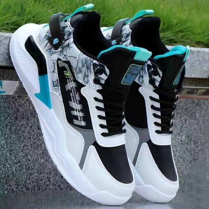 Herren Sportliche High-Top Sneakers mit detailliertem Grafikdesign Echoarchiv
