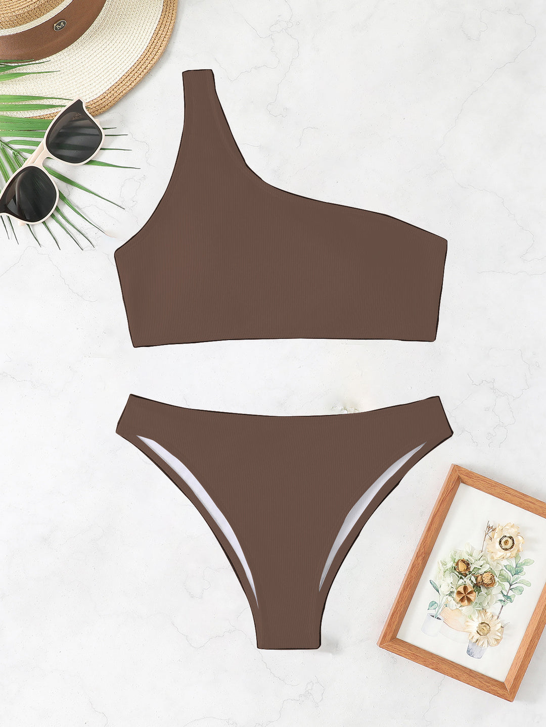 Damen Triangel-Bikini mit asymmetrischem Schnitt und raffiniertem Rippendesign Echo Archiv