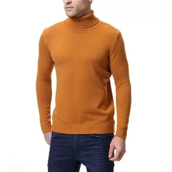Herren nan schlanker Feinstrick-Rollkragenpullover aus Merino-Baumwollmix mit Rippenbündchen Echo Archiv