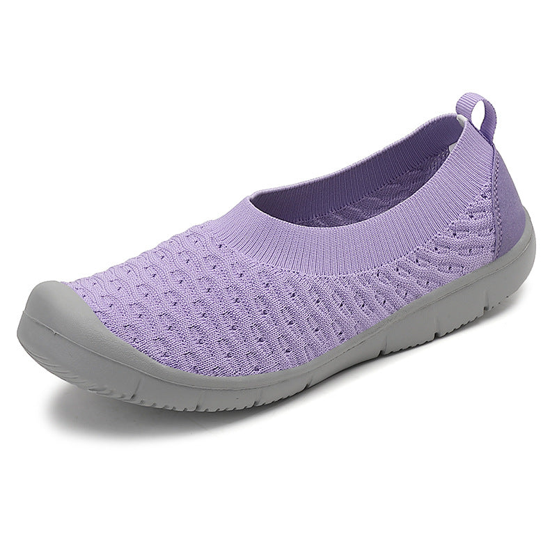 Damen nan atmungsaktiver Strick-Ballerina-Slipper mit verstärkter Zehenkappe elastischem Einstieg und flexibler Profilsohle Echo Archiv