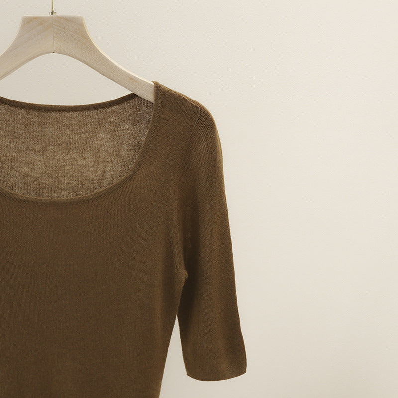 Damen Feines Ripp-Strick-Top mit breiten Trägern und glattem Fall Echo Archiv