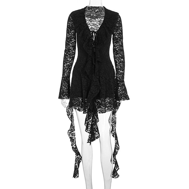 Damen Spitzenkleid mit voluminösen Rüschen Echo Archiv
