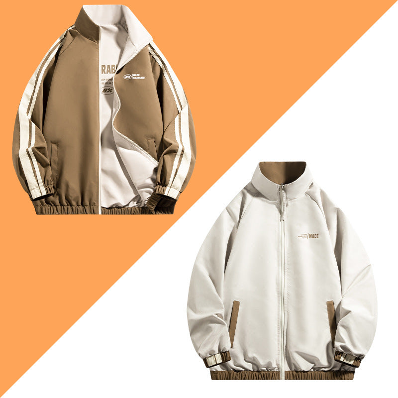 Herren sportliche Jacke mit abgerundetem Kragen und seitlichen Taschen Echoarchiv