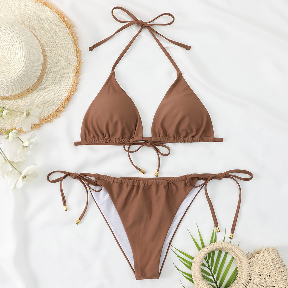 Damen Triangel-Bikini mit verstellbaren BindEchoarchivändern und raffinierten Details Echoarchiv
