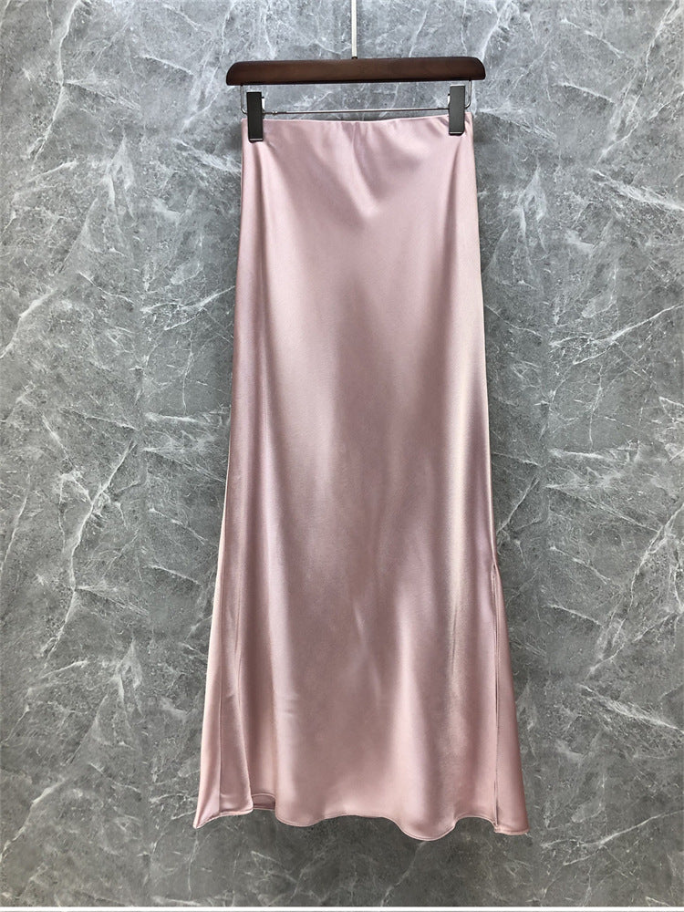 Damen Eleganter Midi-Rock aus hochwertigem Satin Echoarchiv