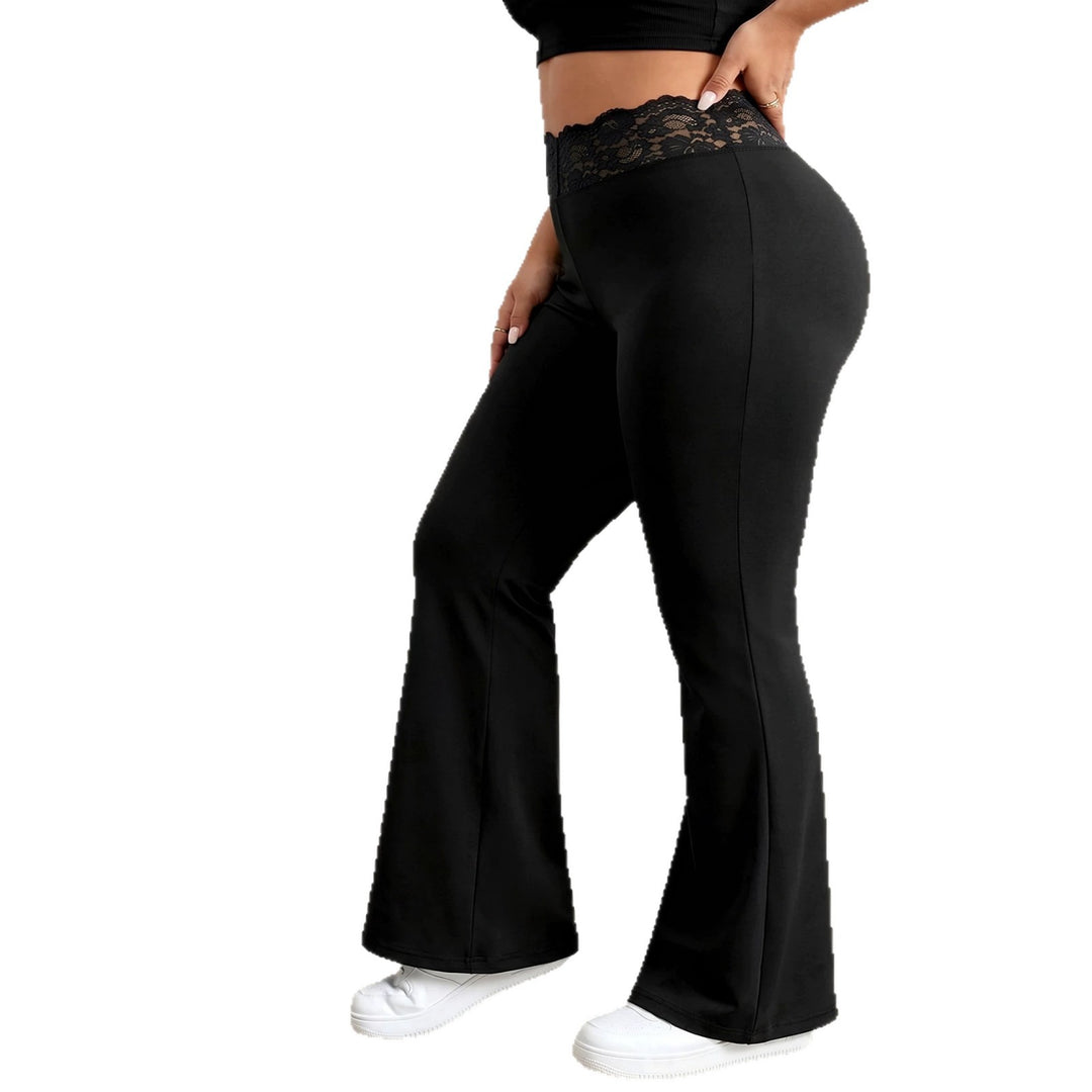 Damen Schlaghose mit hohem Spitzenbund, atmungsaktivem Stretch und sculptendem Sitz echoarchiv-
