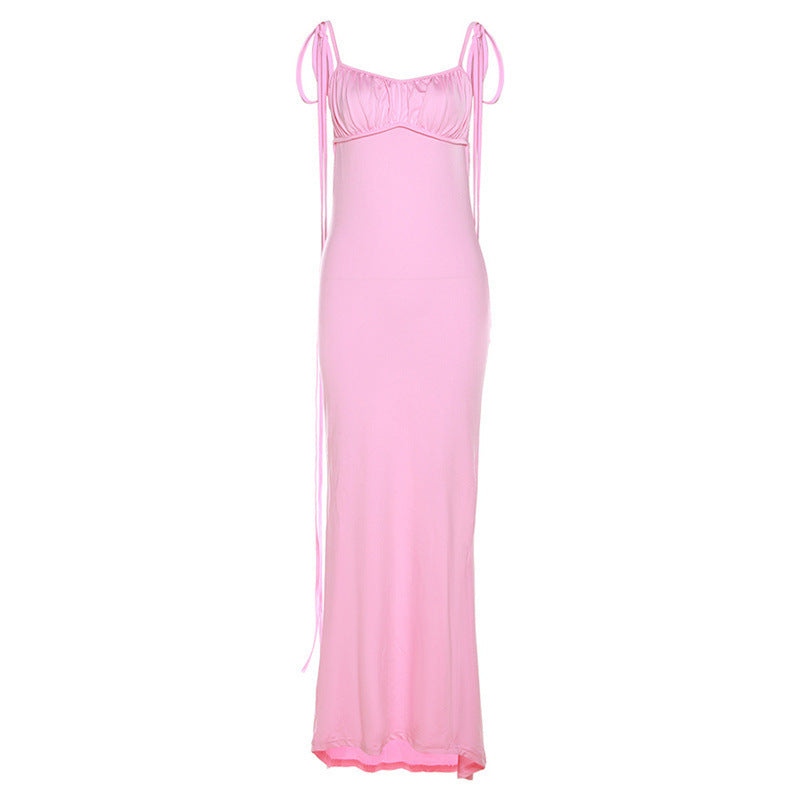 Damen Figurbetontes Maxikleid mit Raffung und Trägerdetails Echo Archiv