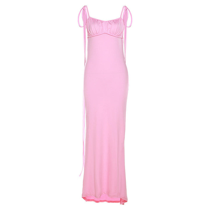 Damen Figurbetontes Maxikleid mit Raffung und Trägerdetails Echo Archiv