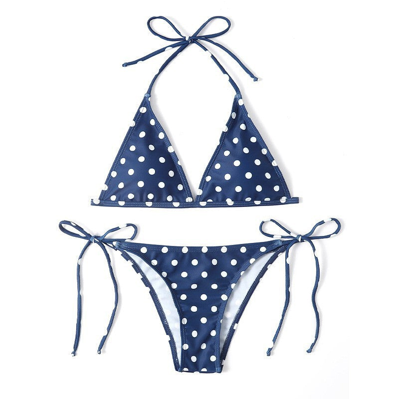 Damen Triangel-Bikini mit hochwertigem Punktmuster und verstellbaren Bändern Echo Archiv