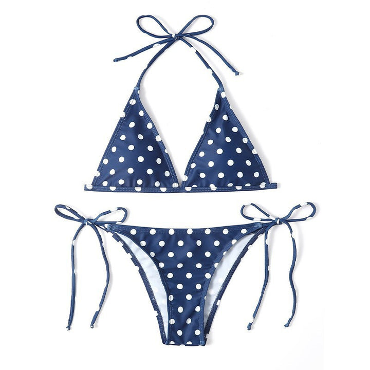 Damen Triangel-Bikini mit hochwertigem Punktmuster und verstellbaren Bändern Echo Archiv