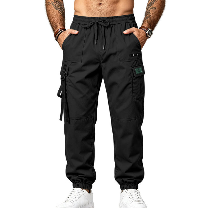 Herren Multifunktionale Cargo-Jogginghose mit Elastikbund, Gurt- und Taschen-Details Echoarchiv