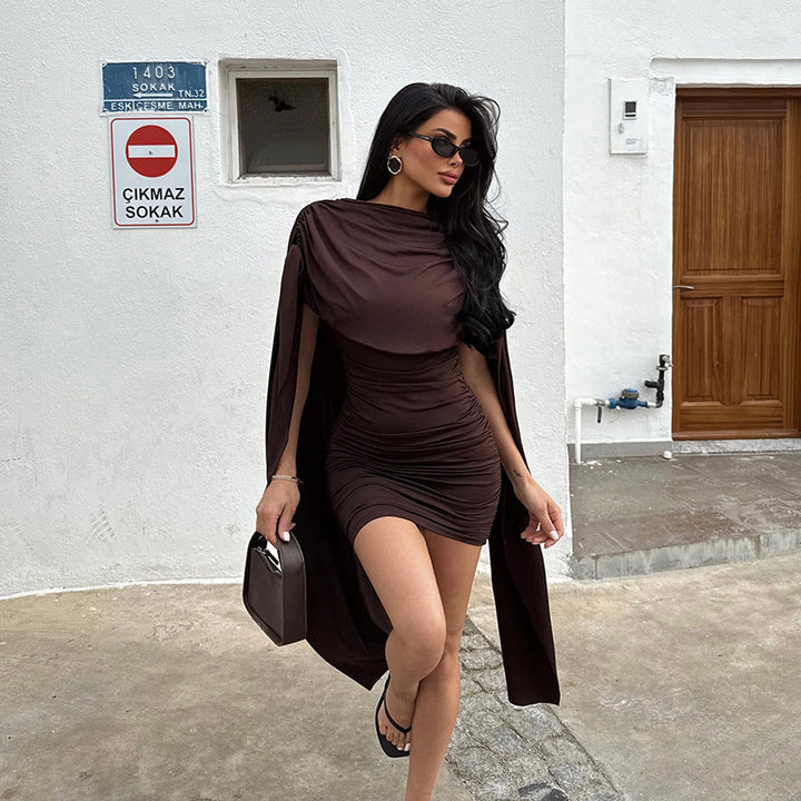 Damen Minikleid mit drapiertem Cape Echo Archiv