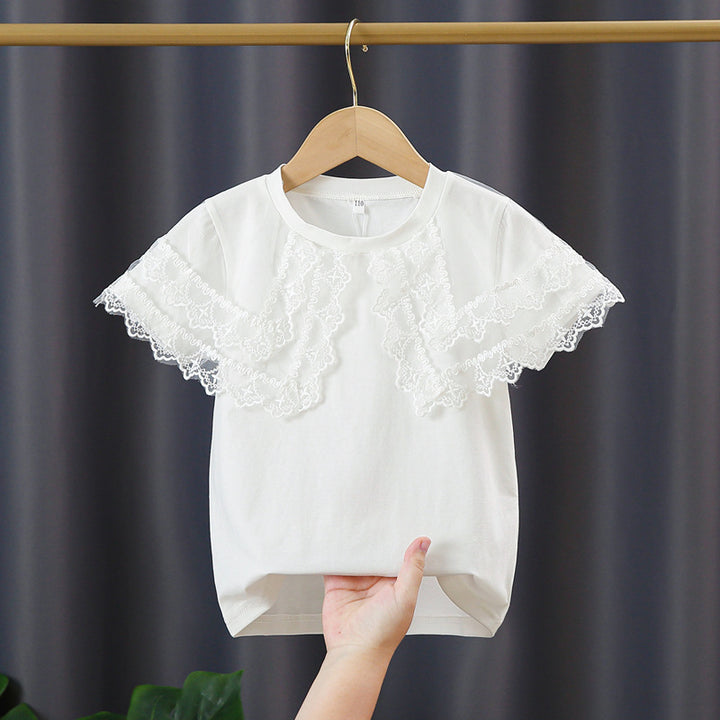 Mädchen T-Shirt mit Spitzenärmeln Echo Archiv