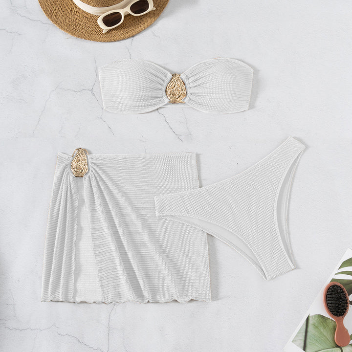 Damen Bandeau-Bikini-Set mit schickem Faltendetail Echo Archiv