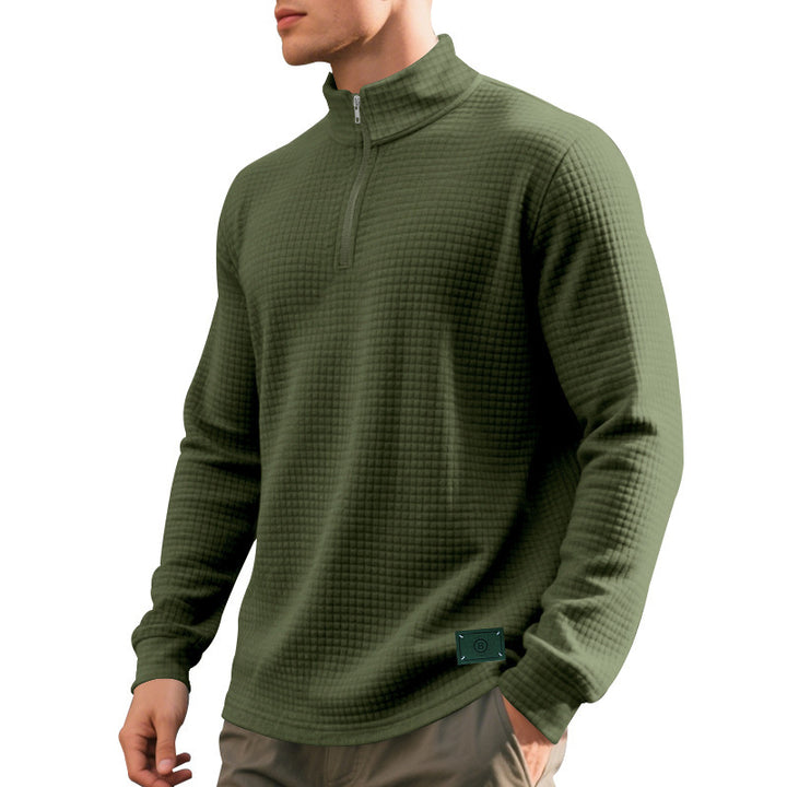 Herren Pullover mit strukturiertem Design und hochschließendem Kragen Echoarchiv