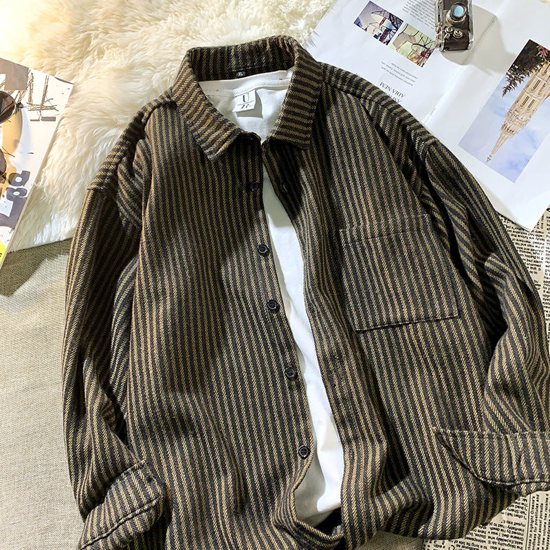 Herren gestreiftes Overshirt Echoarchiv