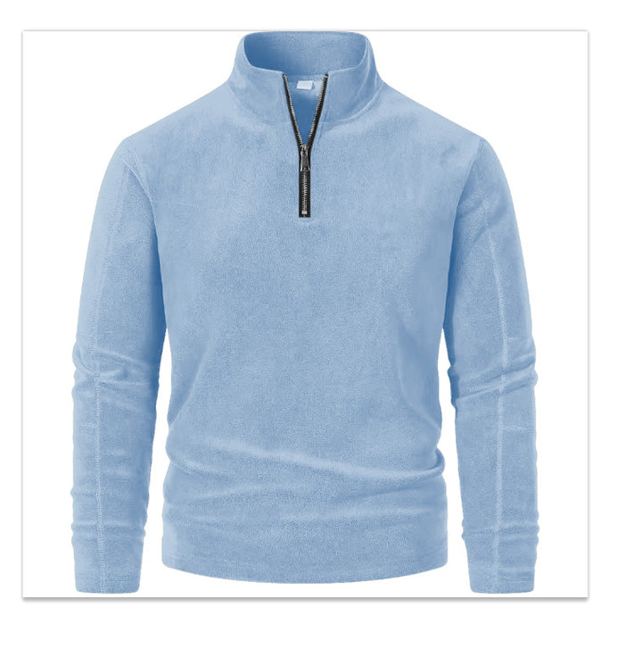 Herren warmhaltender Fleece-Pullover mit halbem Reißverschluss Echoarchiv