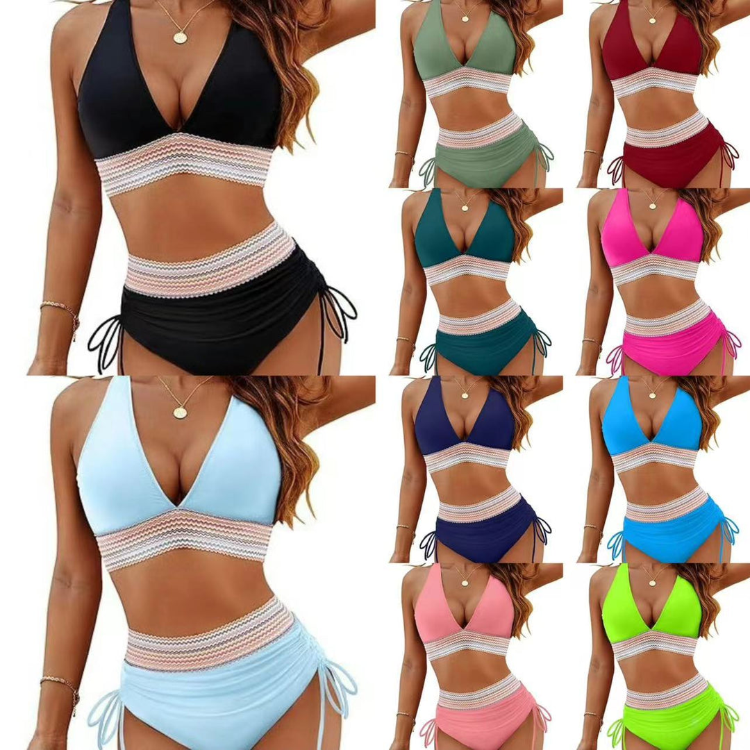 Damen Bikiniset mit verstellbarem Bund und sportlichem V-Ausschnitt Echo Archiv