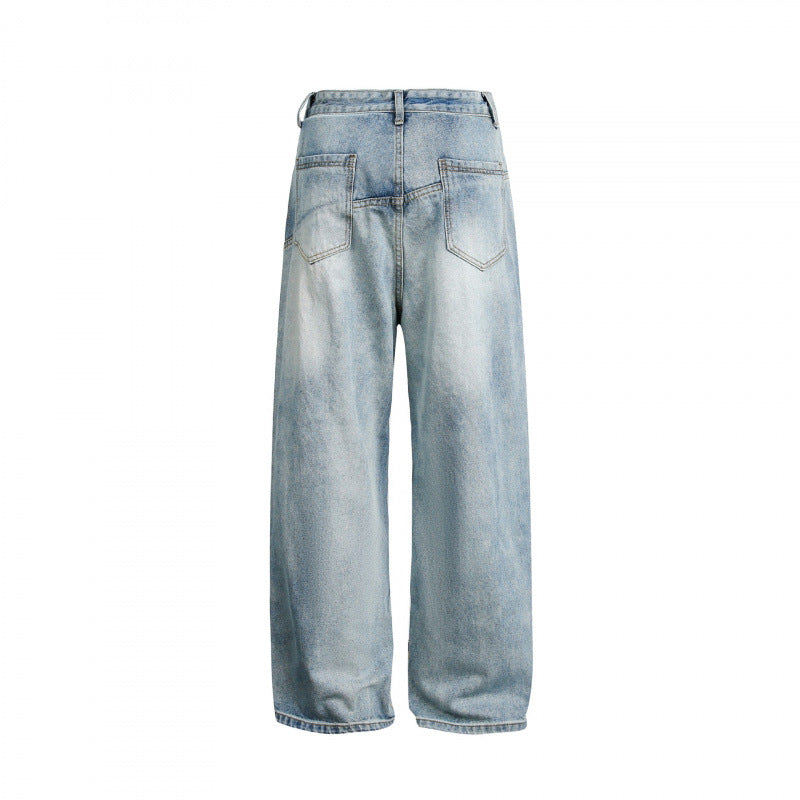 Damen Weite High-Waist Denim-Hose mit geschwungenen Vordertaschen Echo Archiv