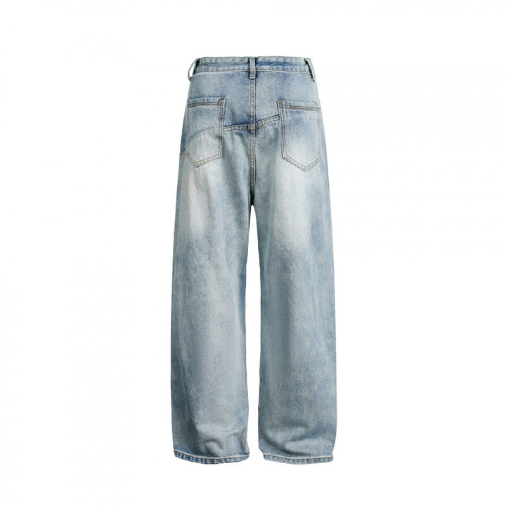 Damen Weite High-Waist Denim-Hose mit geschwungenen Vordertaschen Echo Archiv