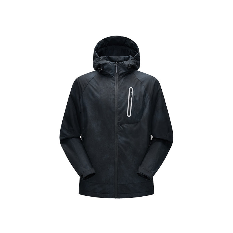 Herren Technische Regenjacke mit Kapuze wasserdichter Shell und reflektierender Brusttasche Echo Archiv