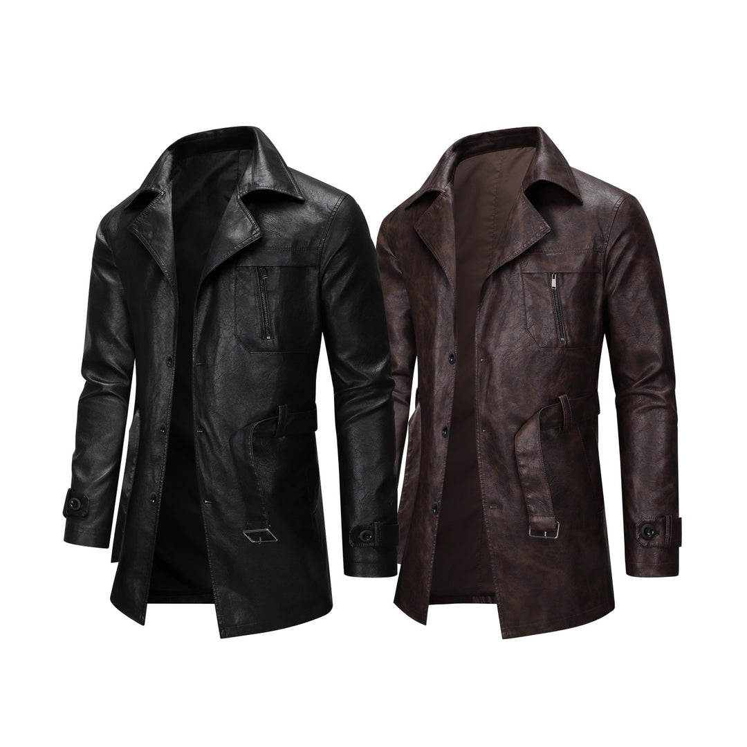 Herren modische Jacke im Vintage-Look aus hochwertigem Kunstleder Echoarchiv