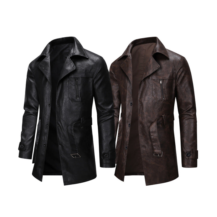 Herren modische Jacke im Vintage-Look aus hochwertigem Kunstleder Echoarchiv