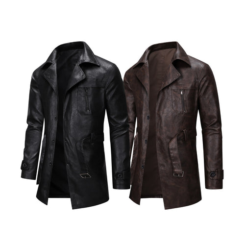 Herren modische Jacke im Vintage-Look aus hochwertigem Kunstleder Echoarchiv
