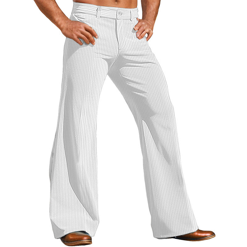 Herren elegante Flared Hose im Vintage-Stil mit Streifenmuster – Sorevano