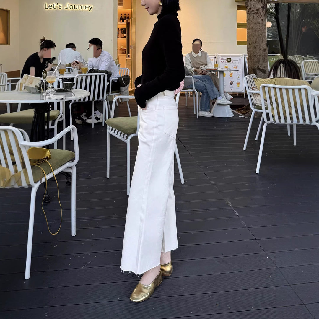 Damen Elegante und bequeme hoch taillierte Hose Echoarchiv
