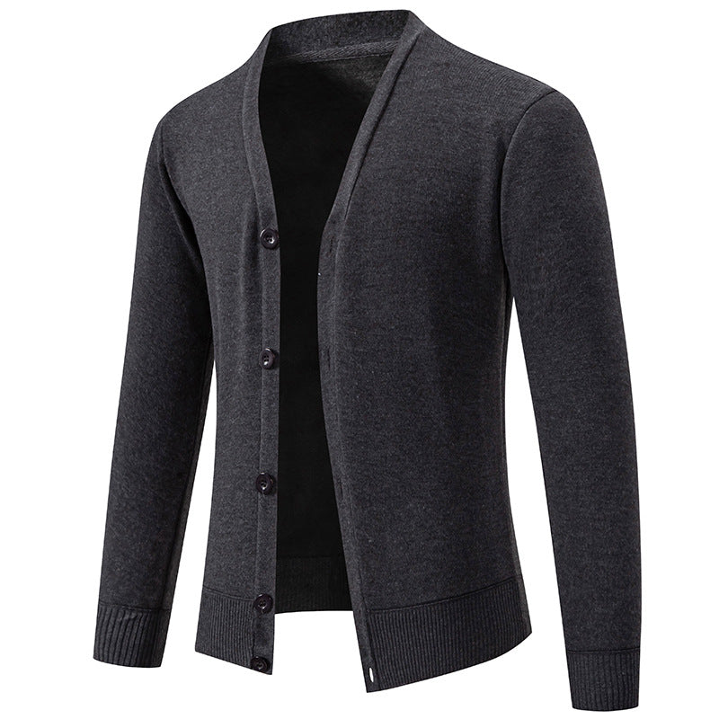 Herren nan leichte Feinstrick-Strickjacke mit V-Ausschnitt, verdeckter Knopfleiste und elastischem Rippbündchen Echo Archiv