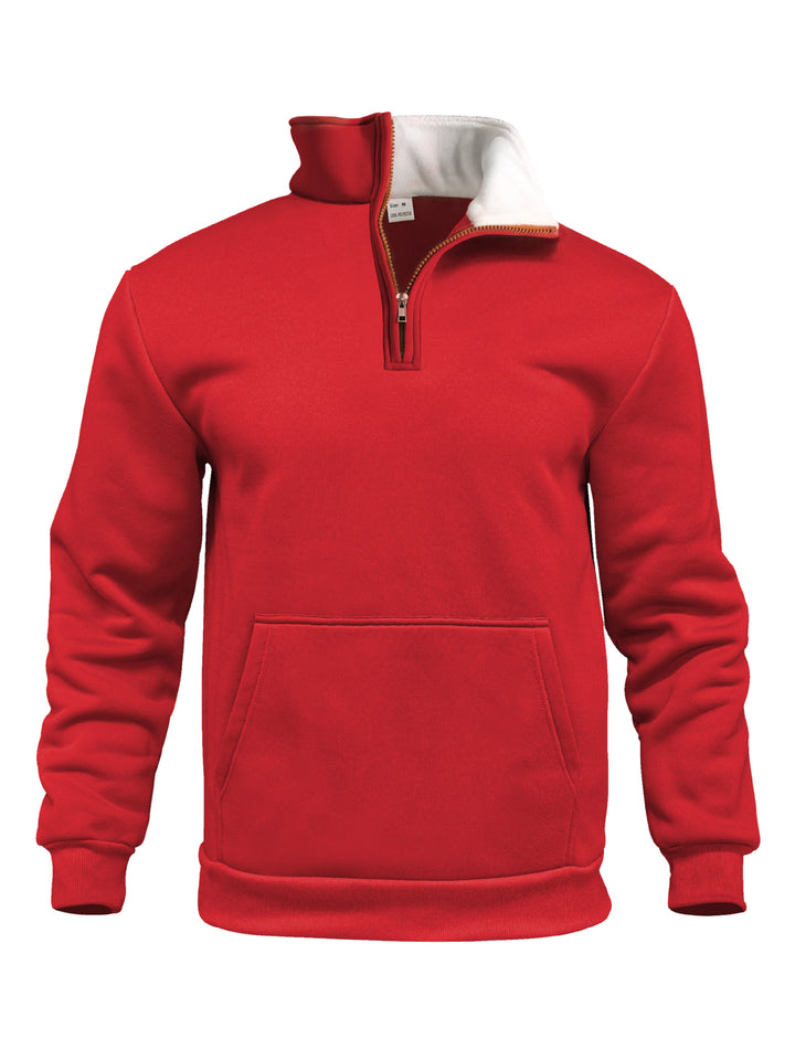 Herren sportlicher Kapuzenpullover mit halbem Reißverschluss und praktischer Kängurutasche Echoarchiv