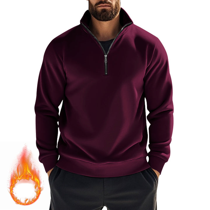 Herren Fleece-Pullover mit hohem Kragen und halbem Reißverschluss Echoarchiv