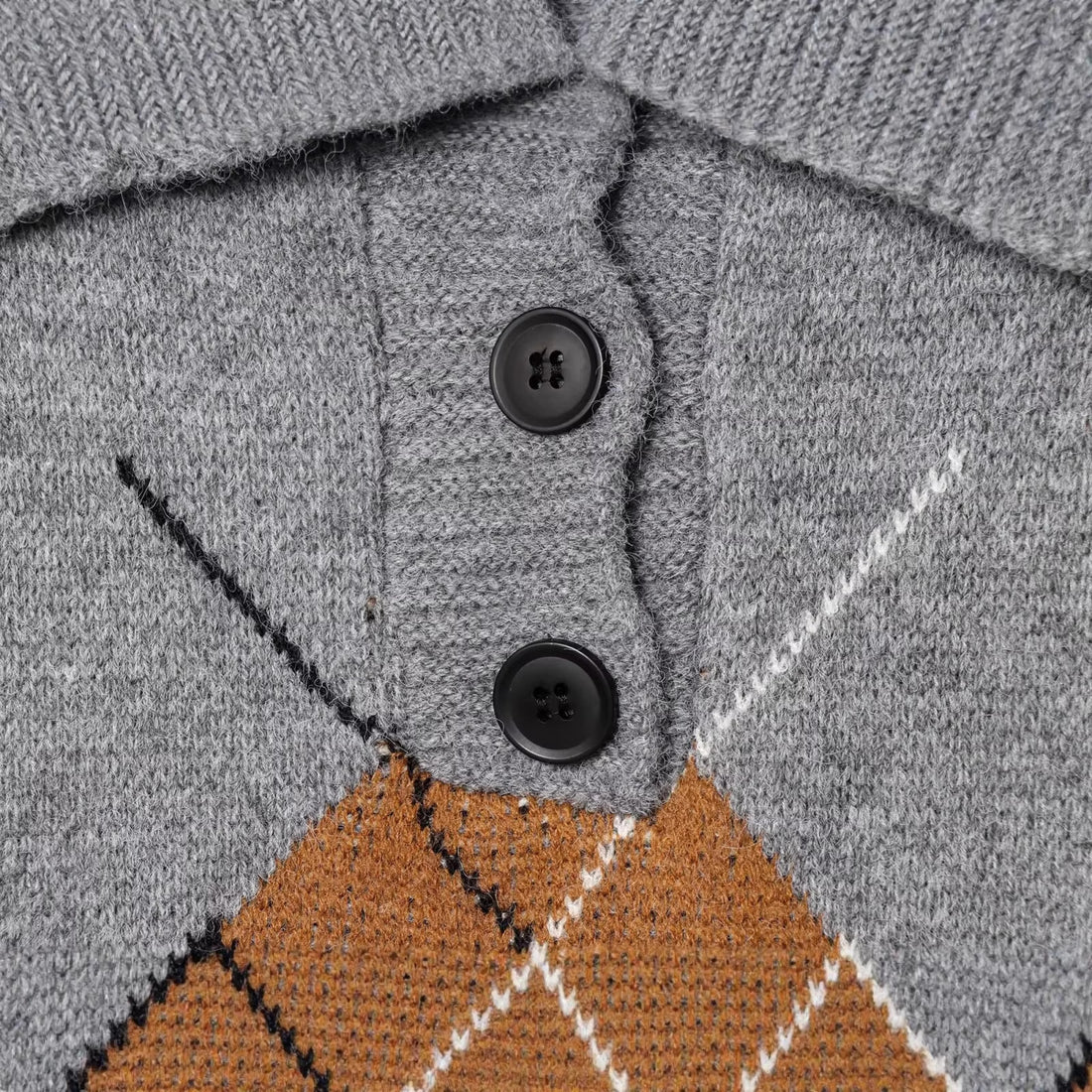 Damen Oversized Strickpullover mit Rautenmuster und Rollkragen Echoarchiv